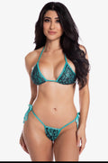 Teal lace bikini set