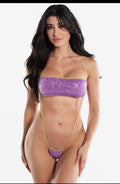 Purple & gold sequin sling shot